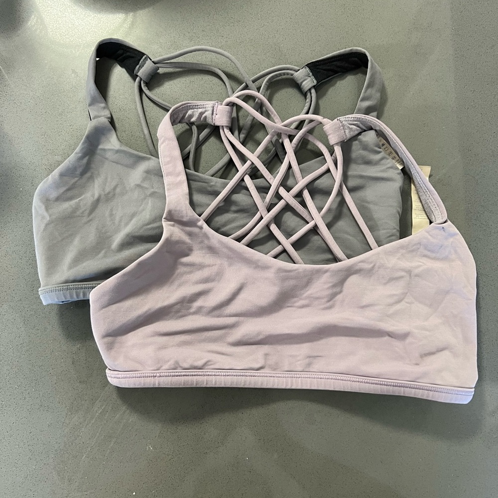 Lululemon Free to Be Wild Sports Bra 2 Pack Bundle size 6 Light Purple Gray